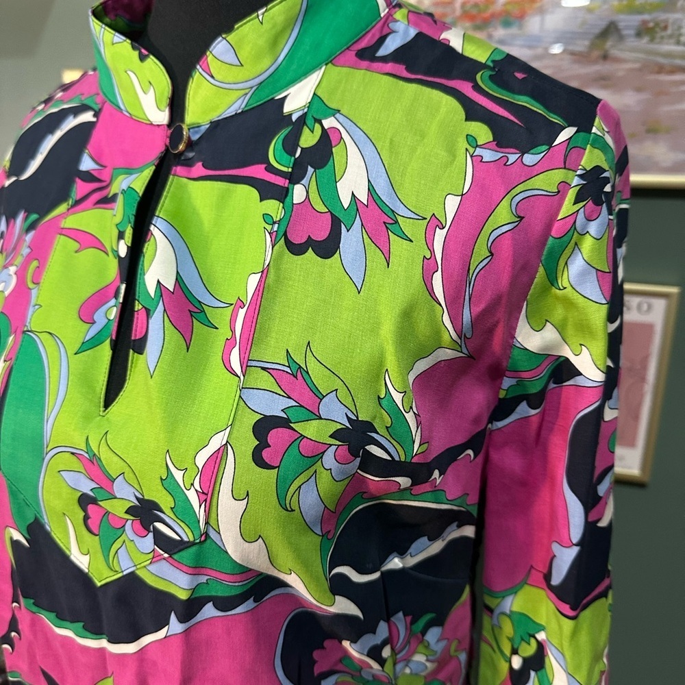 Vibrant Floral Talbots Long Sleeve Blouse Size 2
